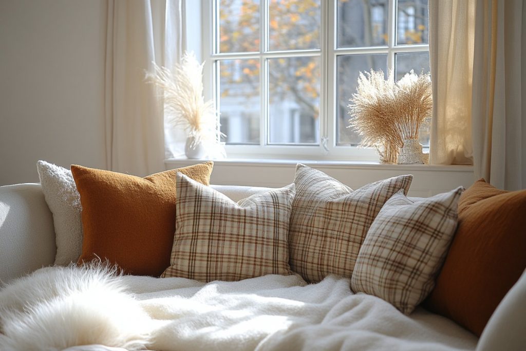 Associez vos jupes écossaises à des coussins pour un salon unique