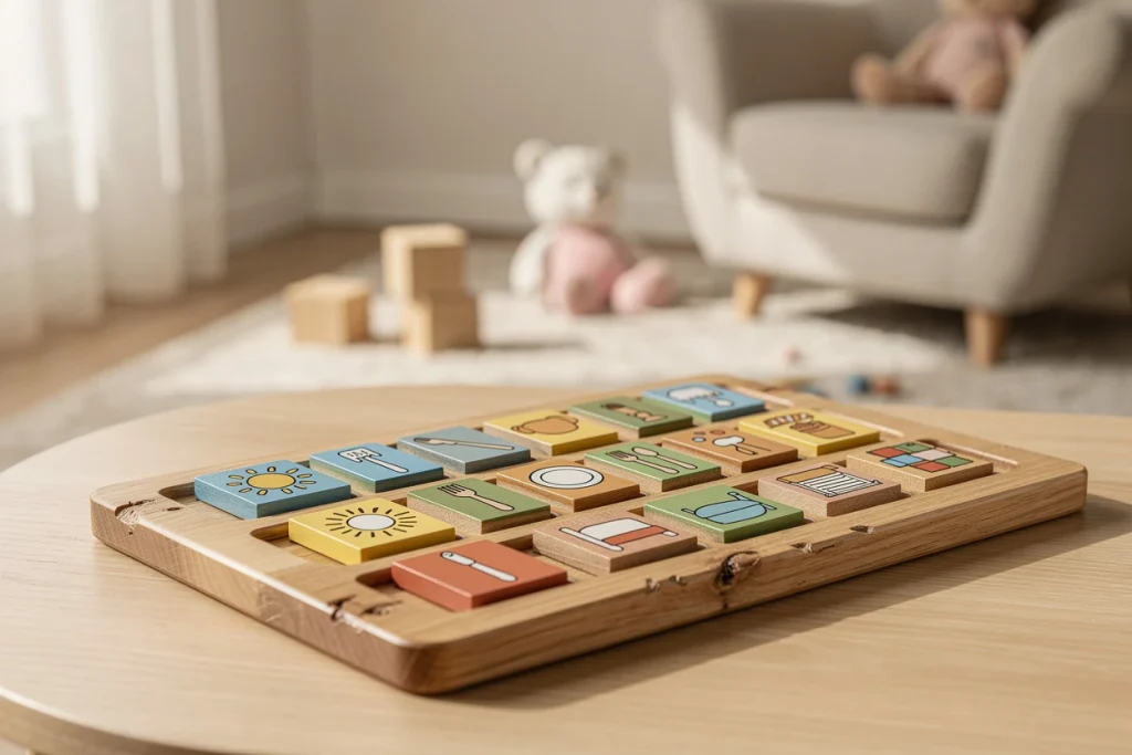 Tableaux des routines en bois pour les enfants : le jeu éducatif qui rend l’organisation quotidienne ludique