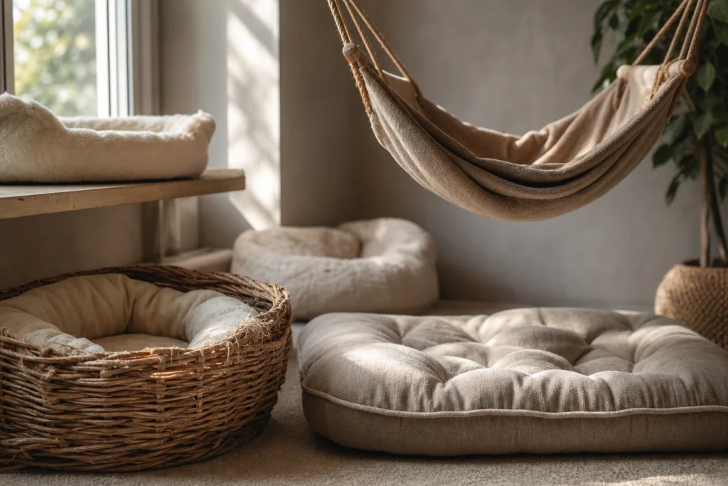 Choisir le couchage idéal : paniers, coussins et hamacs pour offrir le meilleur aux chats